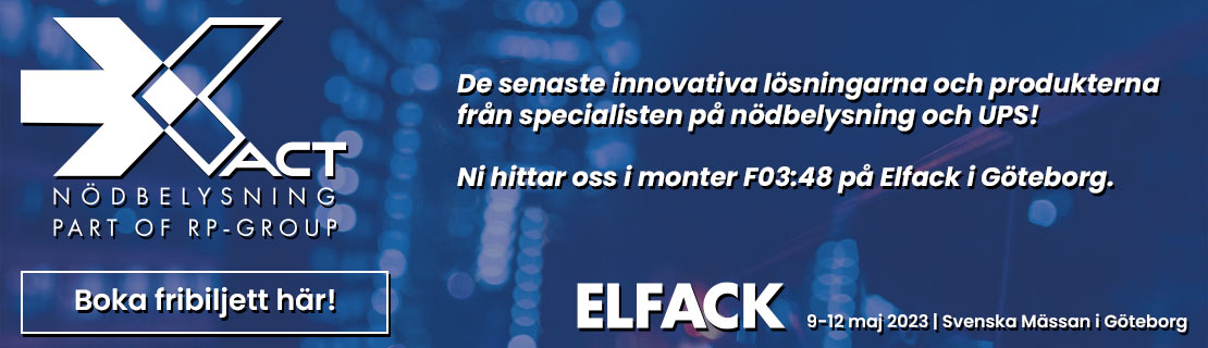 Nödbelysning Elfack 2023 banner - Xact Nödbelysning